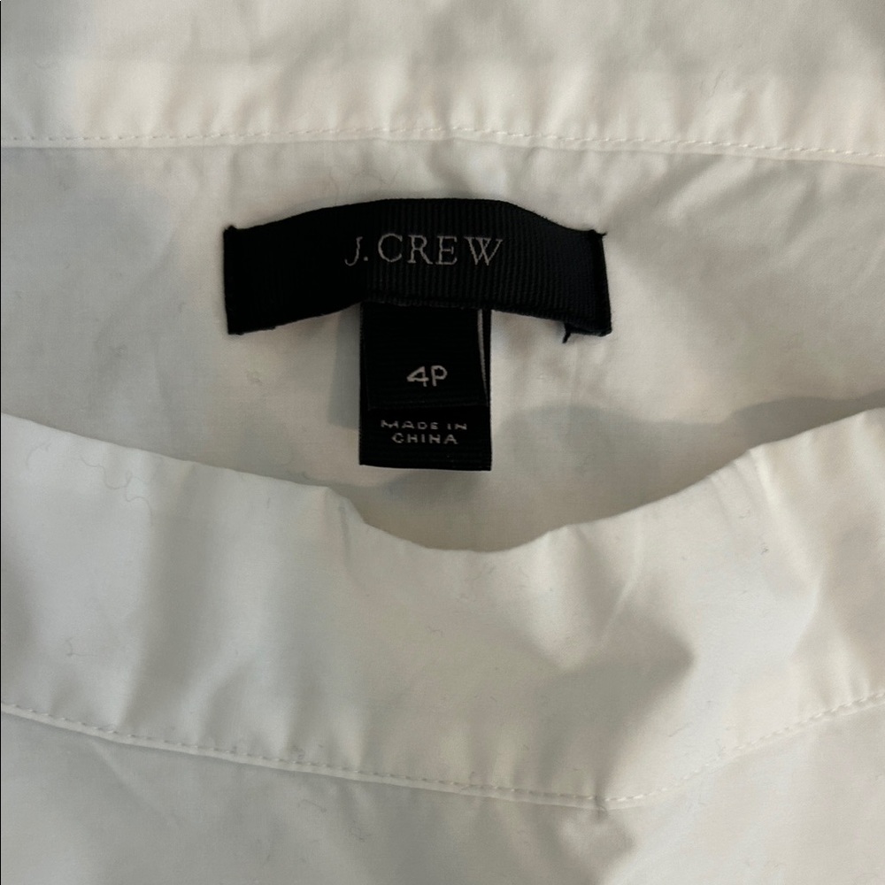 Classic J.Crew White Cotton Funnelneck Top, 4P, EUC - Picture 2 of 4
